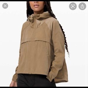 Lululemon Seek Vistas 1/2 Zip Rain Jacket Khaki
